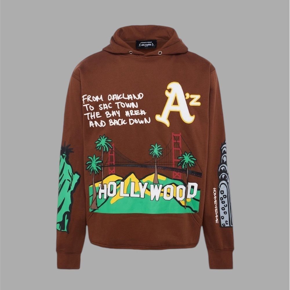 HOMME FEMME CALI TO NYC HOODIE CHOCOLATE
